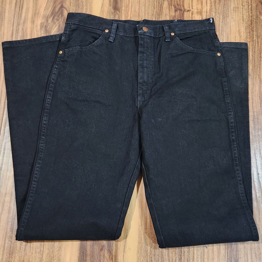 Wrangler Mens Black Jeans 34x36